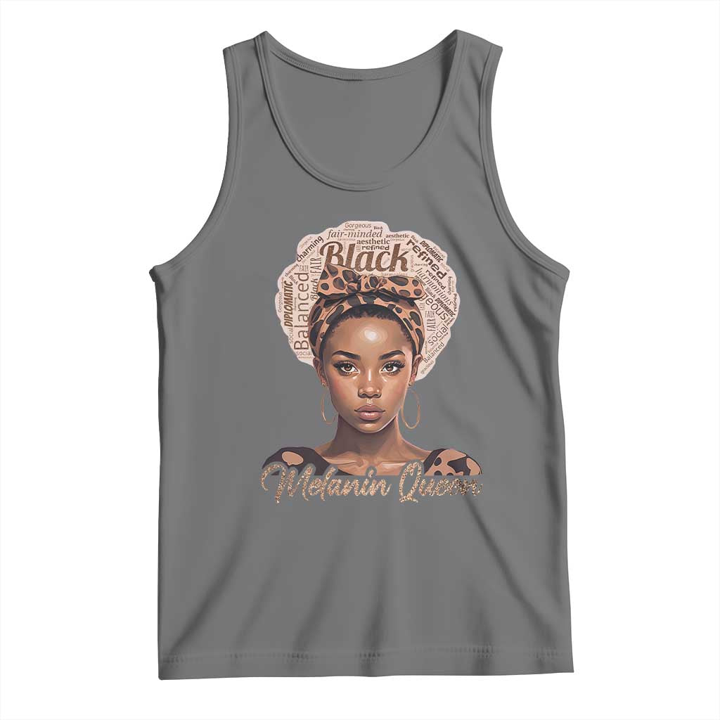 Melanin Queen Tank Top Proud African American Black Pride TS11 Black Heather Print Your Wear