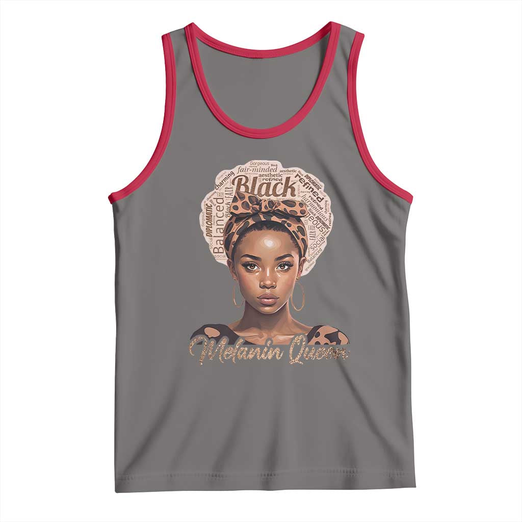 Melanin Queen Tank Top Proud African American Black Pride TS11 Deep Heather Red Print Your Wear