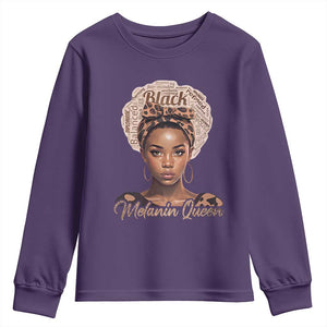 Melanin Queen Youth Sweatshirt Proud African American Black Pride TS11 Purple Print Your Wear