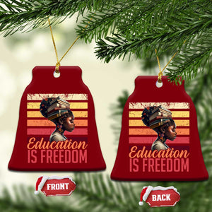 Education Is Freedom Ceramic Ornament Retro Black History Month Teacher TS11 Print Your Wear