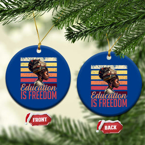 Education Is Freedom Ceramic Ornament Retro Black History Month Teacher TS11 1pc Blue Print Your Wear