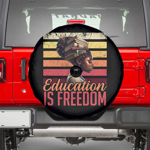Education Is Freedom Spare Tire Cover Retro Black History Month Teacher TS11 Black Print Your Wear