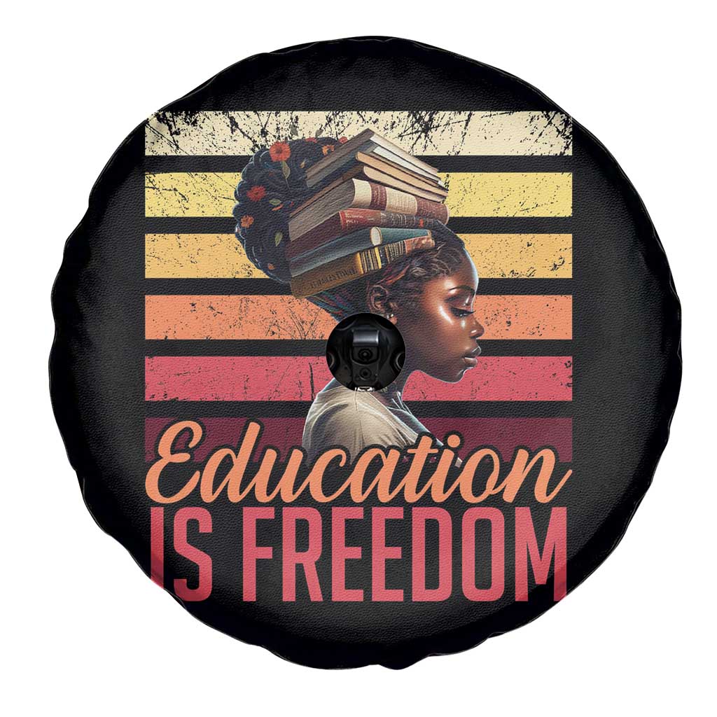 Education Is Freedom Spare Tire Cover Retro Black History Month Teacher TS11 Print Your Wear