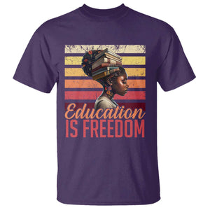 Education Is Freedom T Shirt Retro Black History Month Teacher TS11 Purple Print Your Wear