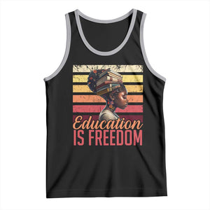Education Is Freedom Tank Top Retro Black History Month Teacher TS11 Black Athletic Heather Print Your Wear
