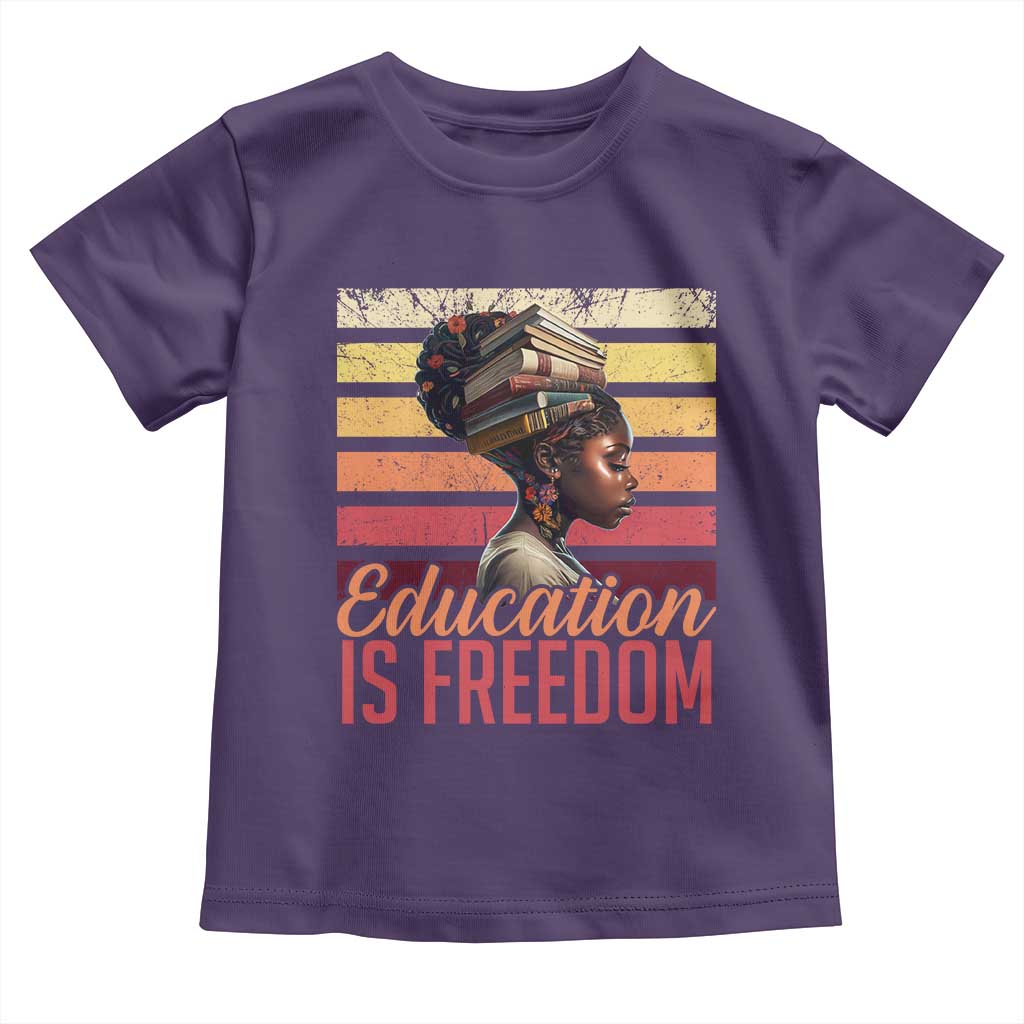 Education Is Freedom Toddler T Shirt Retro Black History Month Teacher TS11 Purple Print Your Wear