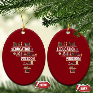 Education Is Freedom Ceramic Ornament Black History Month Teacher Black Leaders Figure TS11 Print Your Wear