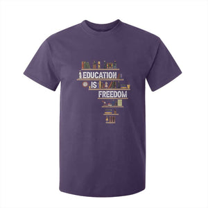 Education Is Freedom T Shirt For Kid Black History Month Teacher Black Leaders Figure TS11 Purple Print Your Wear