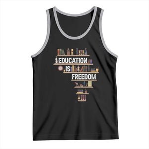 Education Is Freedom Tank Top Black History Month Teacher Black Leaders Figure TS11 Black Athletic Heather Print Your Wear