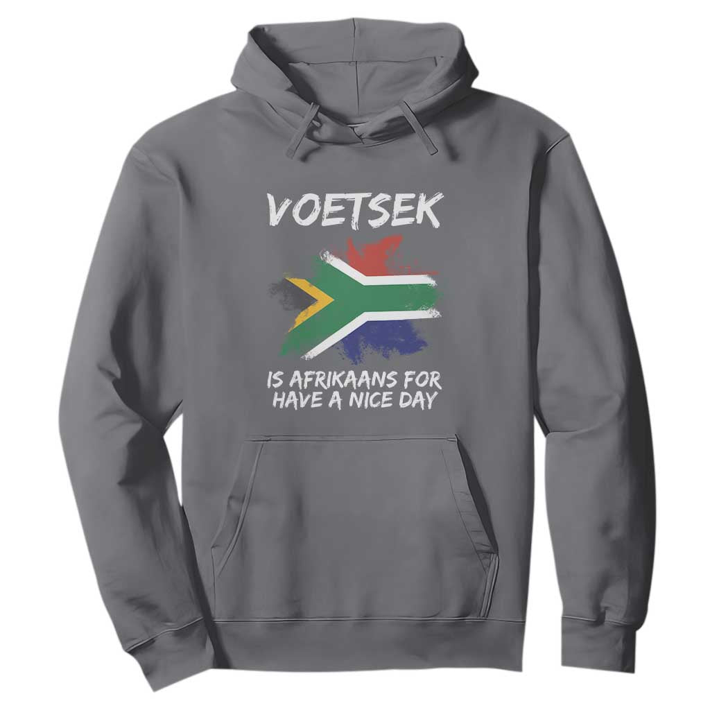 Funny Voetsek Is Afrikaans For Have A Nice Day Hoodie Vintage Saffa Flag TS11 Charcoal Print Your Wear