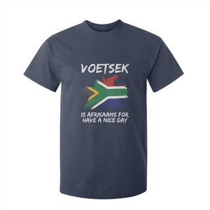 Funny Voetsek Is Afrikaans For Have A Nice Day T Shirt For Kid Vintage Saffa Flag TS11 Navy Print Your Wear