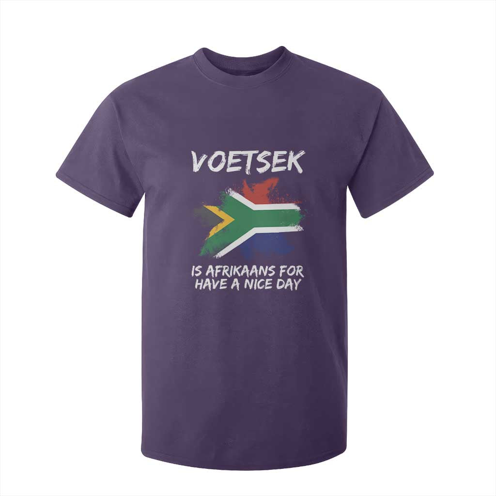Funny Voetsek Is Afrikaans For Have A Nice Day T Shirt For Kid Vintage Saffa Flag TS11 Purple Print Your Wear
