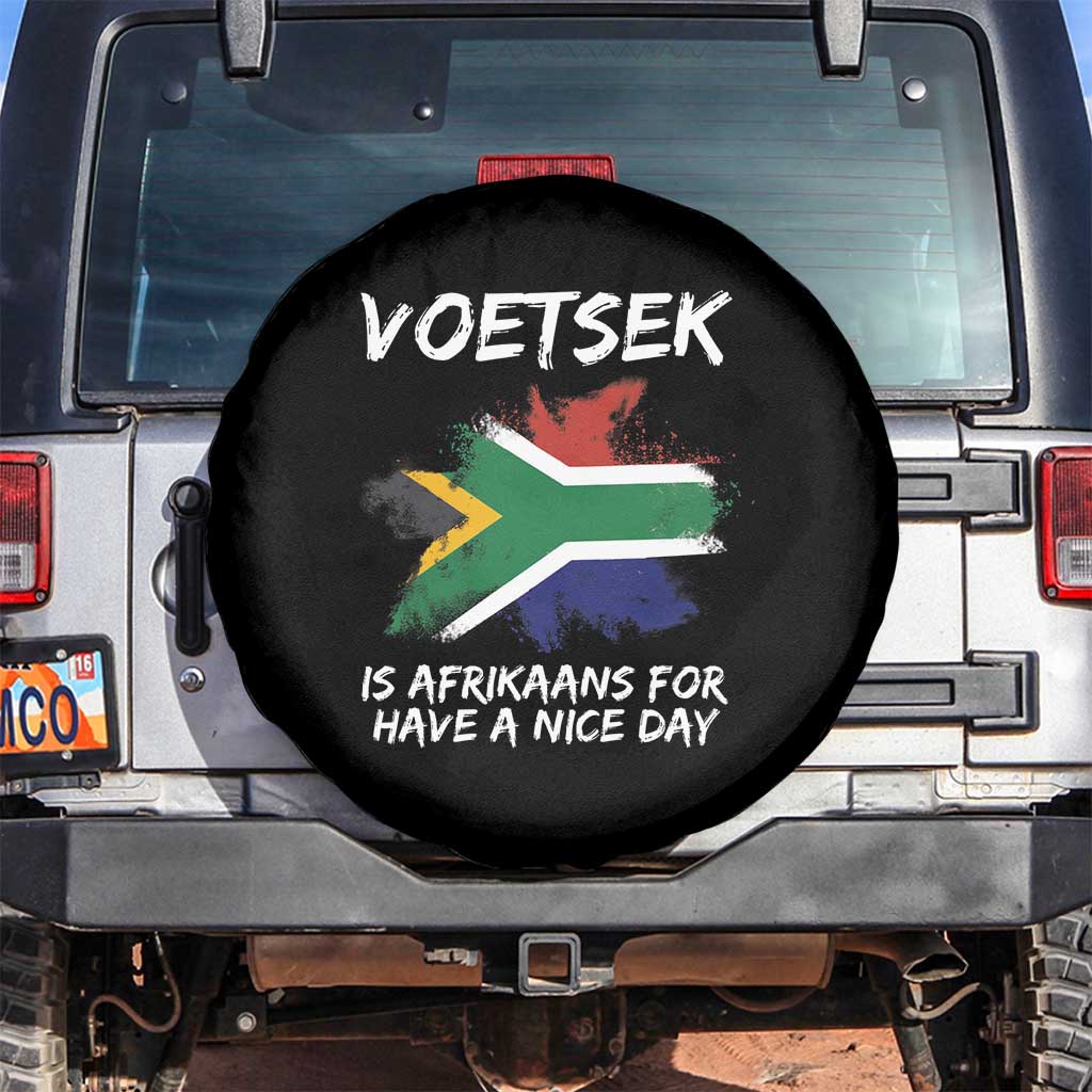 Funny Voetsek Is Afrikaans For Have A Nice Day Spare Tire Cover Vintage Saffa Flag TS11 No hole Black Print Your Wear