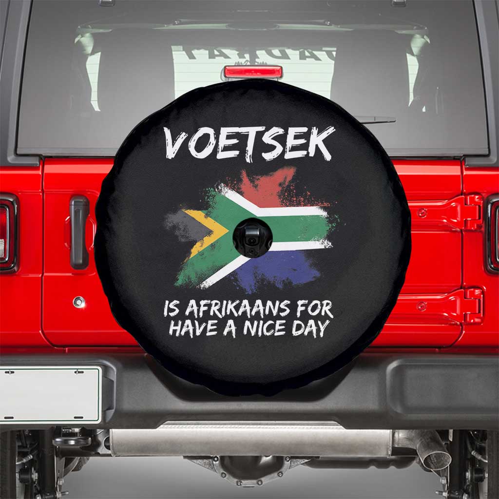 Funny Voetsek Is Afrikaans For Have A Nice Day Spare Tire Cover Vintage Saffa Flag TS11 Black Print Your Wear