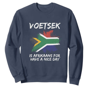 Funny Voetsek Is Afrikaans For Have A Nice Day Sweatshirt Vintage Saffa Flag TS11 Navy Print Your Wear