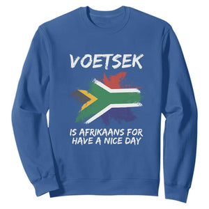 Funny Voetsek Is Afrikaans For Have A Nice Day Sweatshirt Vintage Saffa Flag TS11 Royal Blue Print Your Wear