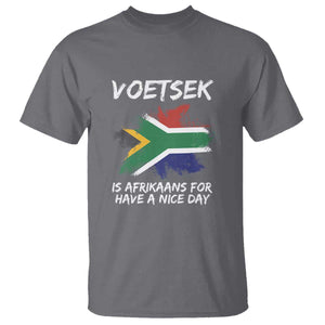 Funny Voetsek Is Afrikaans For Have A Nice Day T Shirt Vintage Saffa Flag TS11 Charcoal Print Your Wear