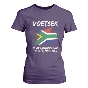 Funny Voetsek Is Afrikaans For Have A Nice Day T Shirt For Women Vintage Saffa Flag TS11 Purple Print Your Wear