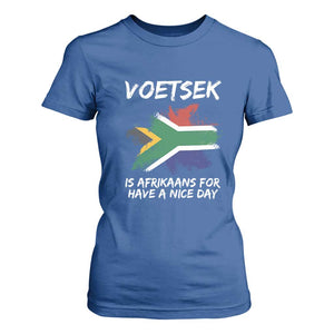Funny Voetsek Is Afrikaans For Have A Nice Day T Shirt For Women Vintage Saffa Flag TS11 Royal Blue Print Your Wear