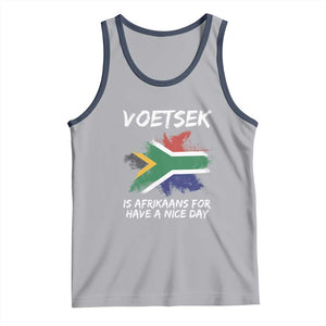 Funny Voetsek Is Afrikaans For Have A Nice Day Tank Top Vintage Saffa Flag TS11 Athletic Heather Navy Print Your Wear