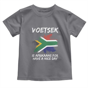 Funny Voetsek Is Afrikaans For Have A Nice Day Toddler T Shirt Vintage Saffa Flag TS11 Charcoal Print Your Wear