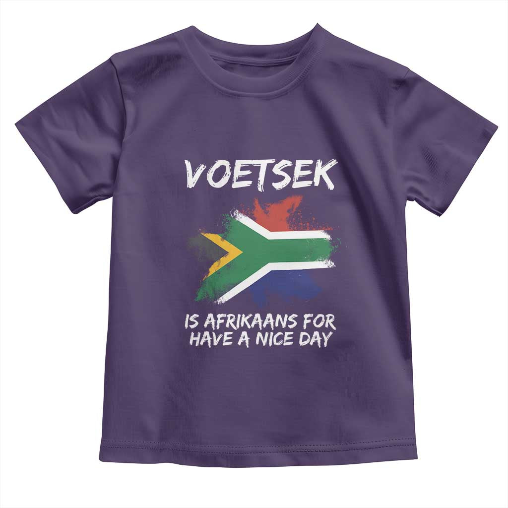 Funny Voetsek Is Afrikaans For Have A Nice Day Toddler T Shirt Vintage Saffa Flag TS11 Purple Print Your Wear