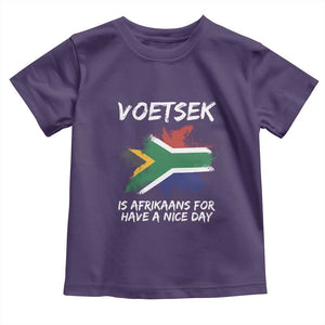 Funny Voetsek Is Afrikaans For Have A Nice Day Toddler T Shirt Vintage Saffa Flag TS11 Purple Print Your Wear