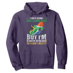 I Hate Being This Damn Sexy But I'm South African So I can't Help It Hoodie Saffa Flag TS11 Purple Print Your Wear