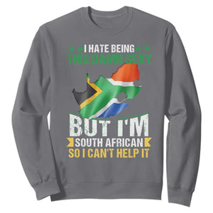 I Hate Being This Damn Sexy But I'm South African So I can't Help It Sweatshirt Saffa Flag TS11 Charcoal Print Your Wear