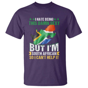 I Hate Being This Damn Sexy But I'm South African So I can't Help It T Shirt Saffa Flag TS11 Purple Print Your Wear