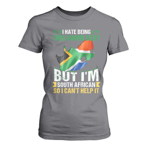 I Hate Being This Damn Sexy But I'm South African So I can't Help It T Shirt For Women Saffa Flag TS11 Charcoal Print Your Wear