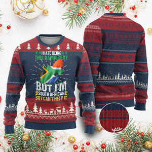 I Hate Being This Damn Sexy But I'm South African So I can't Help It Ugly Christmas Sweater Saffa Flag TS11 Burgundy Print Your Wear