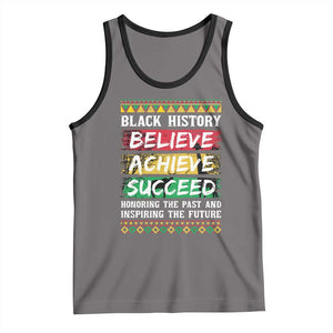 Black History Believe Achieve Succeed Tank Top African American History TS11 Deep Heather Black Print Your Wear