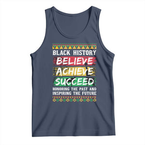Black History Believe Achieve Succeed Tank Top African American History TS11 Navy Print Your Wear