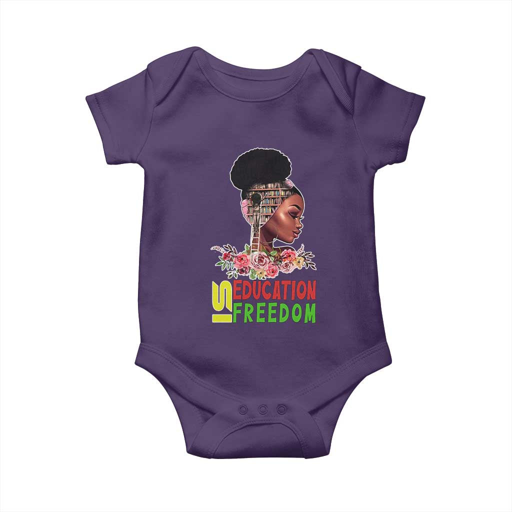 Education Is Freedom Baby Onesie Black History Month Teacher Melanin Black Girl TS11 Purple Print Your Wear