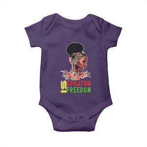 Education Is Freedom Baby Onesie Black History Month Teacher Melanin Black Girl TS11 Purple Print Your Wear