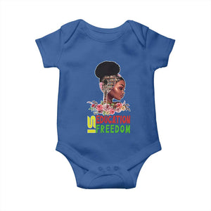 Education Is Freedom Baby Onesie Black History Month Teacher Melanin Black Girl TS11 Royal Blue Print Your Wear