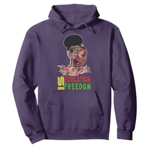 Education Is Freedom Hoodie Black History Month Teacher Melanin Black Girl TS11 Purple Print Your Wear
