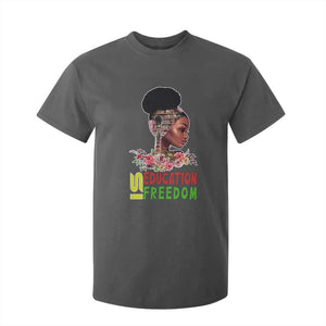 Education Is Freedom T Shirt For Kid Black History Month Teacher Melanin Black Girl TS11 Dark Heather Print Your Wear