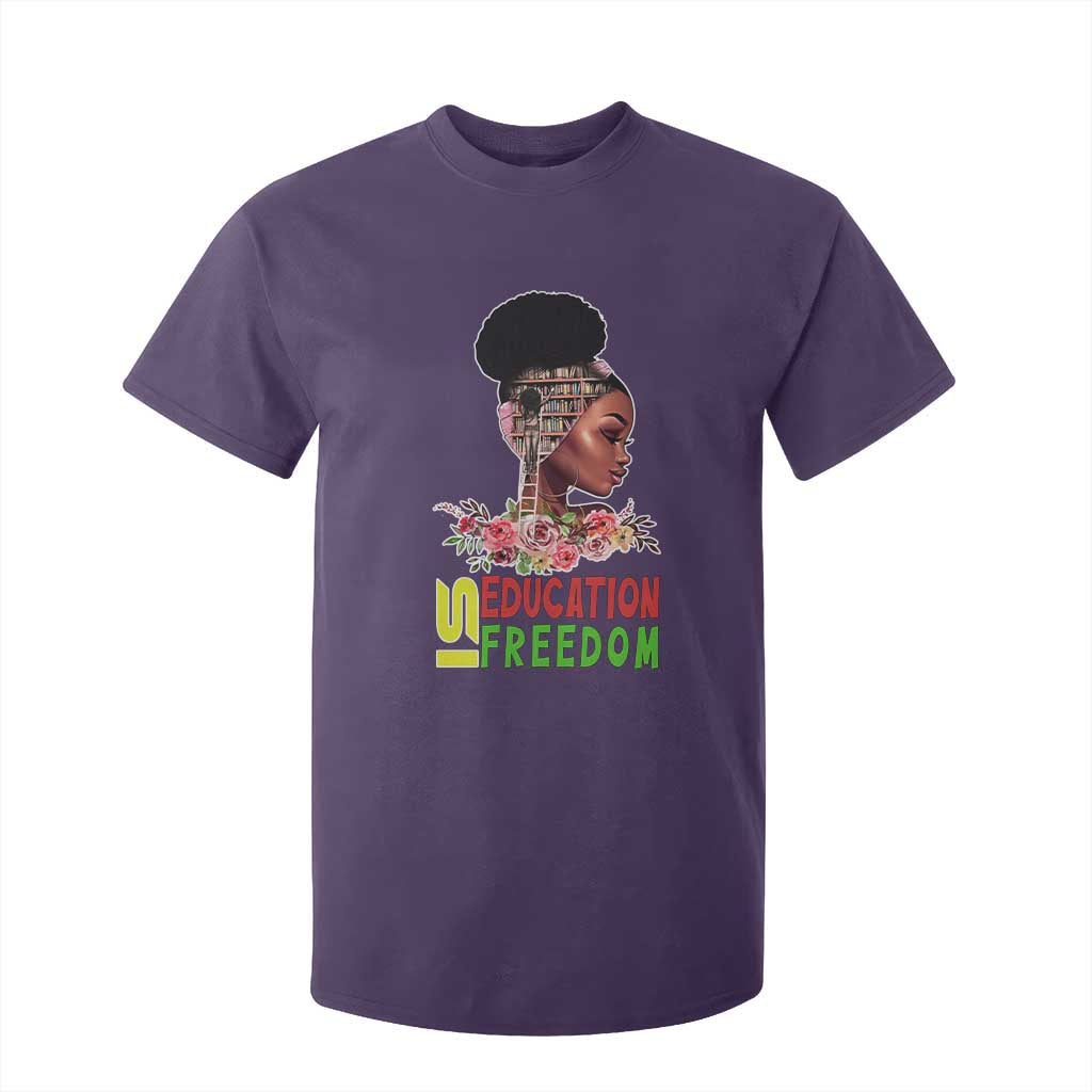 Education Is Freedom T Shirt For Kid Black History Month Teacher Melanin Black Girl TS11 Purple Print Your Wear