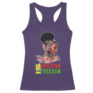 Education Is Freedom Racerback Tank Top Black History Month Teacher Melanin Black Girl TS11 Purple Print Your Wear
