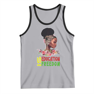 Education Is Freedom Tank Top Black History Month Teacher Melanin Black Girl TS11 Athletic Heather Black Print Your Wear