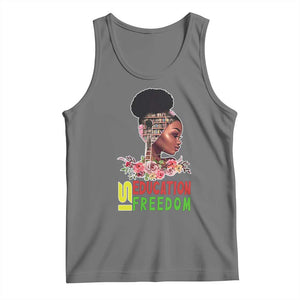 Education Is Freedom Tank Top Black History Month Teacher Melanin Black Girl TS11 Black Heather Print Your Wear
