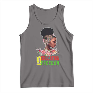 Education Is Freedom Tank Top Black History Month Teacher Melanin Black Girl TS11 Deep Heather Print Your Wear
