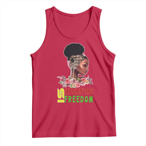 Education Is Freedom Tank Top Black History Month Teacher Melanin Black Girl TS11 Red Print Your Wear
