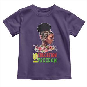 Education Is Freedom Toddler T Shirt Black History Month Teacher Melanin Black Girl TS11 Purple Print Your Wear