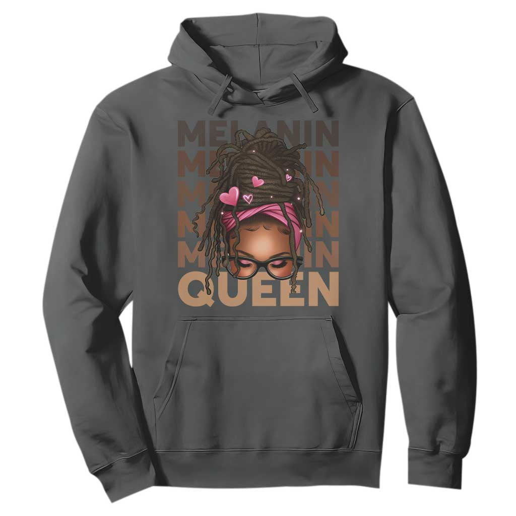African American Pride Hoodie Melanin Queen Afro Messy Bun TS11 Dark Heather Print Your Wear
