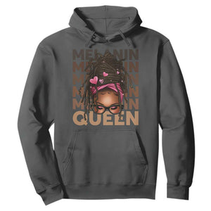 African American Pride Hoodie Melanin Queen Afro Messy Bun TS11 Dark Heather Print Your Wear