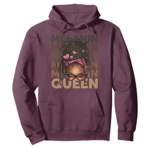 African American Pride Hoodie Melanin Queen Afro Messy Bun TS11 Maroon Print Your Wear