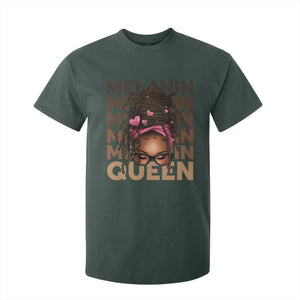 African American Pride T Shirt For Kid Melanin Queen Afro Messy Bun TS11 Dark Forest Green Print Your Wear